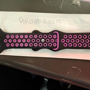 Purple and black Apple Watch bands